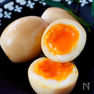 にんにく風味煮卵】煮卵の黄金比！半熟卵の基本の煮卵〈味玉