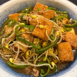 楽ラク手抜キッチン🐶🐾の作ってみた!投稿(【厚揚げと豆もやしとピーマンのそぼろあん】ボリュームあんかけ)