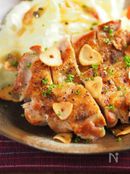 皮カリカリ　チキンステーキ　、　チキンステーキの皮をカリカリ