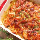 並べて焼くだけ簡単！茄子とトマトの豚肉ジューシー重ね焼き