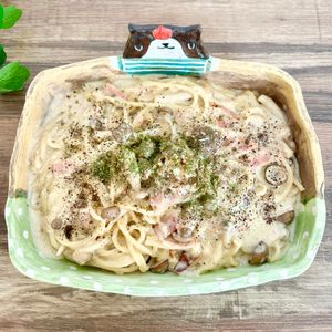 のりのり🐾🎀🤍の作ってみた!投稿(きのことベーコンのクリームパスタ)