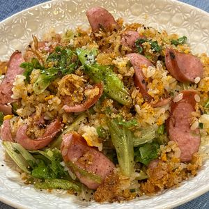 楽ラク手抜キッチン🐶🐾の作ってみた!投稿(シャキシャキ美味しい！ウインナーとレタスのパラパラ炒飯)