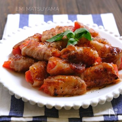 トマトの肉巻き旨ぽんソテー