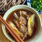 豚こまと焼き葱《甘辛絶品♡つけ蕎麦》