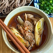 豚こまと焼き葱《甘辛絶品♡つけ蕎麦》