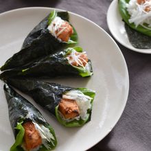 コチュジャンチキンの手巻きずし