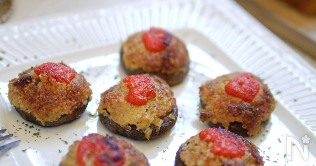 簡単！うちバルレシピしいたけのめんまよピンチョス