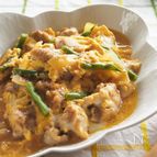 鶏肉といんげんの卵とじ☆キュルキュルいんげんが苦手な方も！