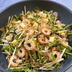 楽ラク手抜キッチン🐶🐾の作ってみた!投稿(【水菜のわさびレモン和え】さっぱりやみつき和風サラダ)
