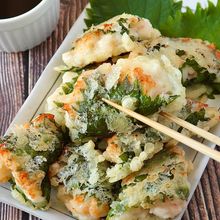 サクプリ食感♪エビとはんぺんの大葉包み揚げ
