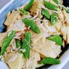 ゆみの作ってみた!投稿(シンプルな味付けで最高♡筍とスナップえんどうのしらすペペロン)