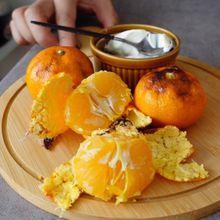 【焼きみかんのクリームチーズ添え】香ばしくて甘味が増す