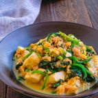 ほうれん草と豆腐とツナの卵炒め