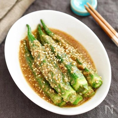 ＼レンジで簡単／オクラのごまダレ和え