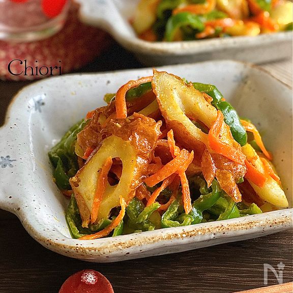 超簡単☆ピーマンと竹輪のカレーマヨ炒め