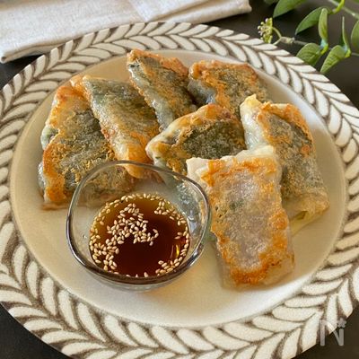 【ライスペーパーで】豚しそチーズ焼き