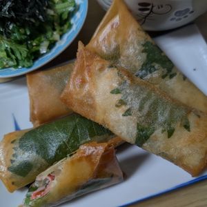 花月雨音🪷の作ってみた!投稿(【カニかまチーズ春巻き】揚げずに皮パリパリッ！)