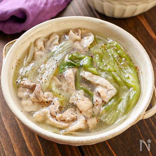 【レタスと豚バラの旨塩とろみスープ】さっぱりで食べ応えも◎