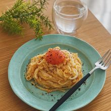 牛乳・生クリームなし!濃厚めんたいカルボナーラうどん