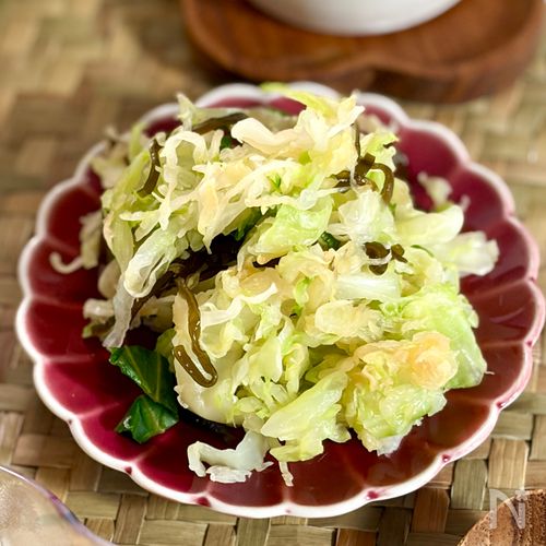 レンジで簡単♡キャベツの塩こんぶ和え【大量消費・作りおき】