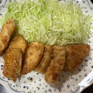 りぼんちゃんの作ってみた!投稿(油は大さじ2♪むね肉で作る♪『揚げない鶏唐の甘酢ごまあえ』)