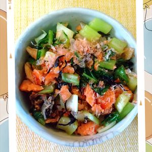 チョロリスの作ってみた!投稿(【鮭と小松菜の混ぜごはん】味わい豊かな栄養満点ごはん♪)
