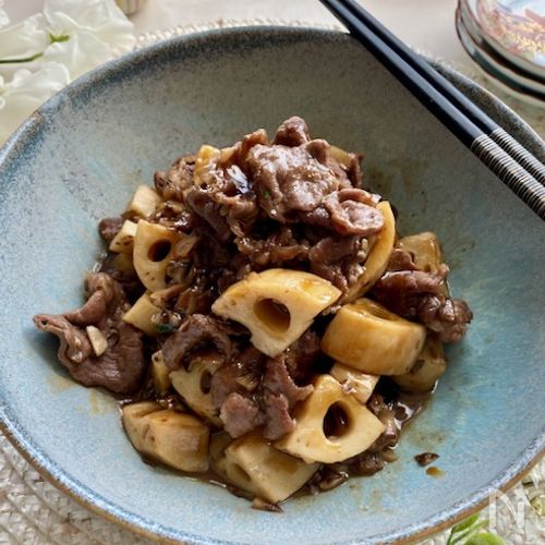冬はれんこんがおいしい！牛肉とれんこんの甘辛炒め煮