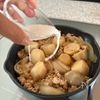 里芋と玉ねぎの鶏そぼろあんかけの工程4