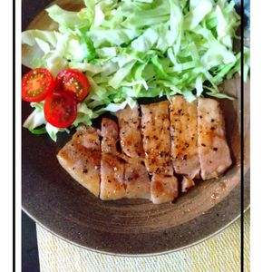 チョロリスの作ってみた!投稿(お手軽ごちそうおかず♡『はちみつジンジャーポークステーキ』)