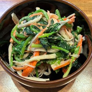 くだもの大好き🧡の作ってみた!投稿(ほうれん草とカニカマのごま味噌マヨ和え)