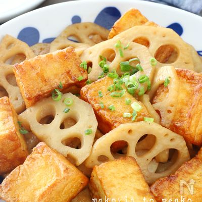 お箸が止まらない！厚揚げとれんこんのオイスター炒め