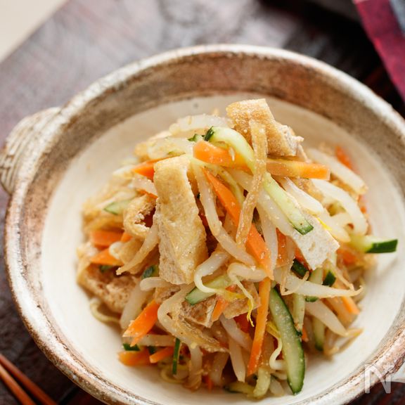 もやしと油揚げのごま酢和え【#作り置き#お弁当#ヘルシー】