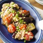 アレンジ万能茄子で【茄子とトマトのツナおろし煮】