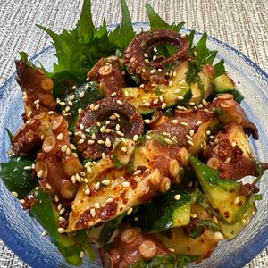 楽ラク手抜キッチン🐶🐾の作ってみた!投稿(5分おつまみ【たこわさ風たこきゅうり】)