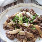 ご飯にめっちゃ合う！食感最高♡牛肉と長芋の和風おかか醤油炒め