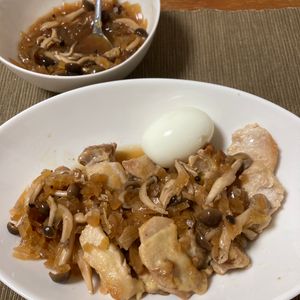 あすかの作ってみた!投稿(ご飯がすすむ!きのこと玉ねぎの和風ソースチキン)