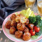 レンジで簡単☆ケール入りミートボール。