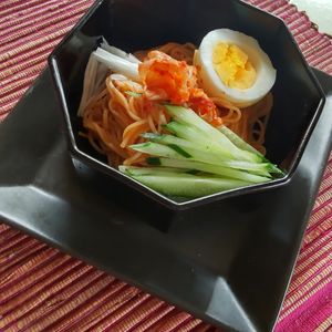 508644の作ってみた!投稿(うま辛!そうめんビビン麺【#簡単#時短#夏休み#ランチ】)