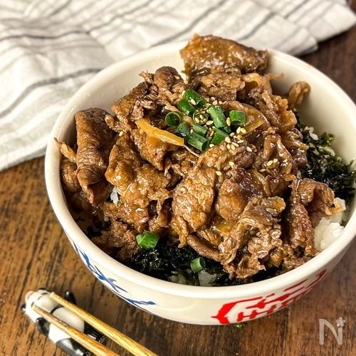 【旨辛焼き肉丼】ひと手間で肉が美味しくなる。