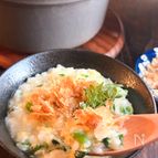 【卵でふんわり】おかか乗せ七草卵がゆ☆無病息災を願って☆