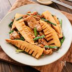 【10分で旨すぎ！豚こまと筍のオイスター旨炒め】お肉しっとり
