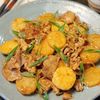 香ばしくて食感やみつき♪【豚肉と長芋のわさび風味甘辛炒め】の工程5