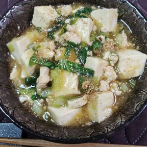 M＊Pの作ってみた!投稿(鶏ひき肉と小松菜のあっさり麻婆豆腐)