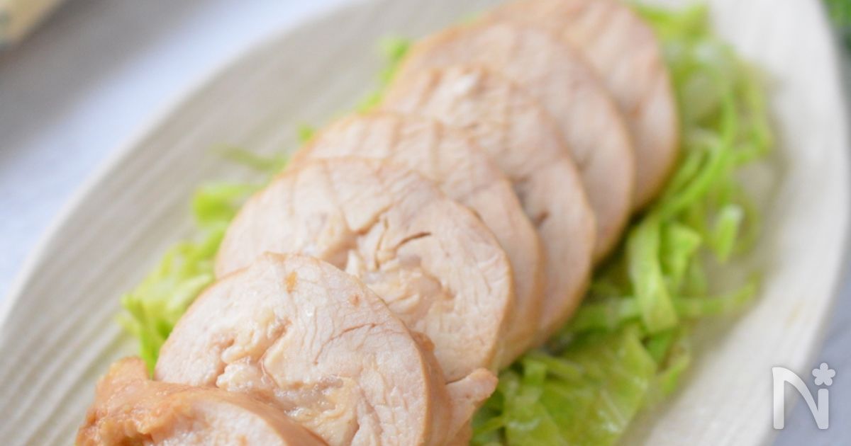 お肉しっとり鶏むね肉のポン酢煮【さっぱり鶏チャーシュー】