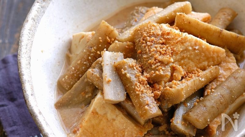 ごぼうと絹揚げのごま味噌煮 | レシピサイトNadia