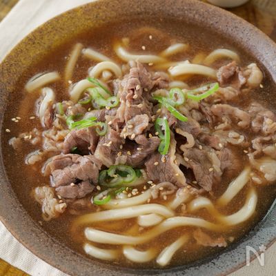 体ぽかぽか♡もっちり讃岐と旨味出汁の餡かけ肉うどん