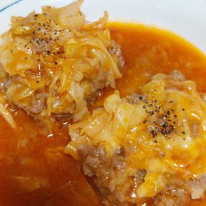 あきぷぅの作ってみた!投稿(ワンパン10分！【巻かないロールキャベツ】時短で味染み♩)
