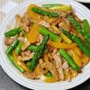 【豚肉とアスパラのチンジャオロース】ご飯が進む春野菜おかず♪