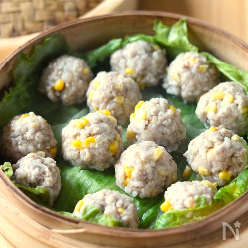 米粉で作る、包まない！
とうもろこしシュウマイ