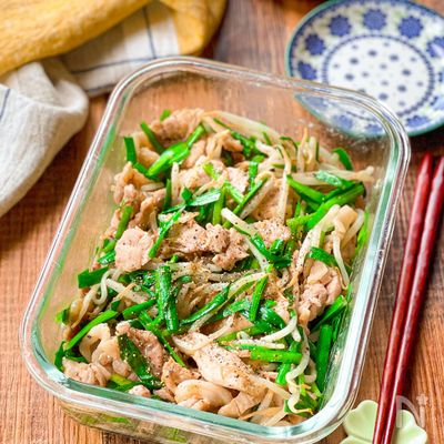 レンチンで作れる♪【豚こまのなんちゃってレバニラ風】